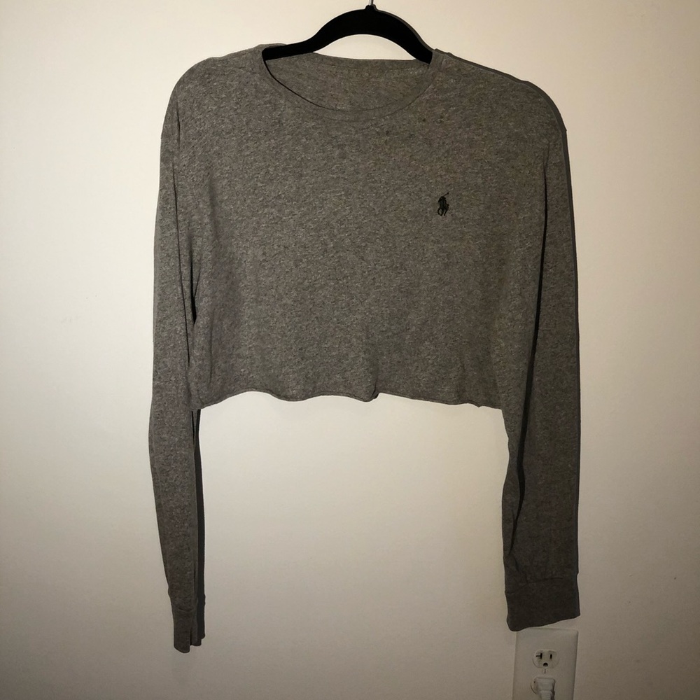 Ralph Lauren grey crop top